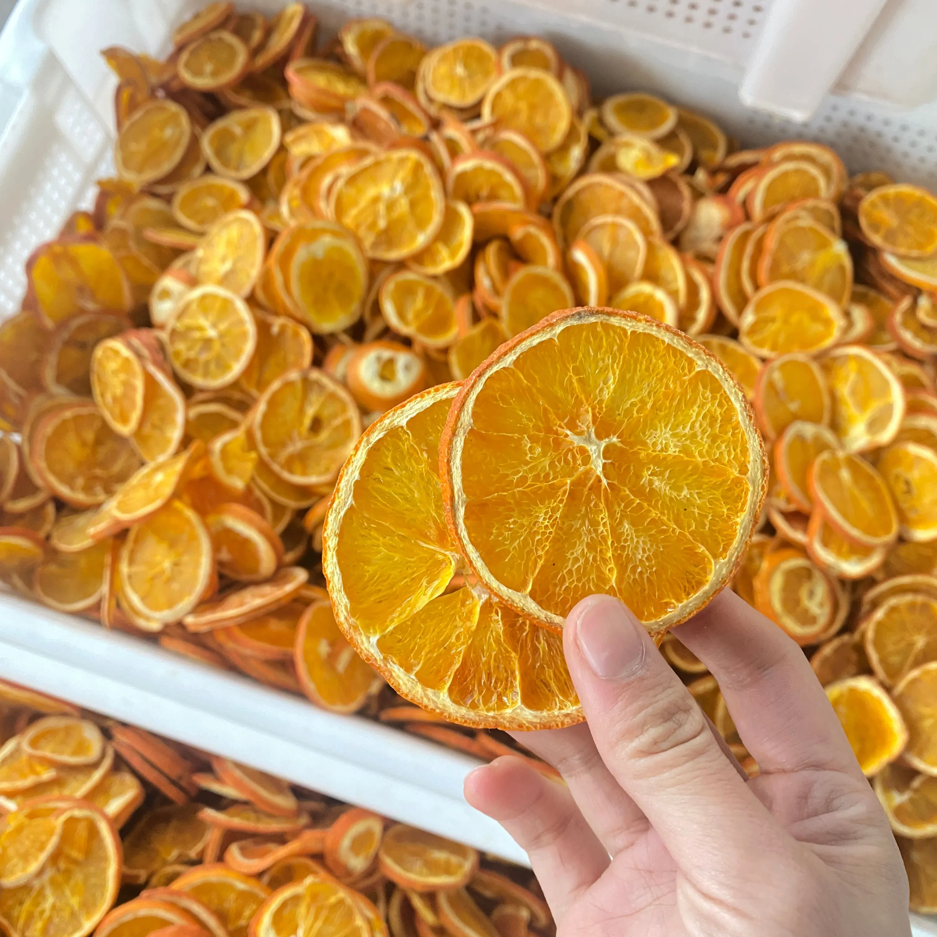 Frutas secas redondas de alta calidad, suministro de fábrica, venta al por mayor, bajo precio, rebanadas de naranja secas para beber té