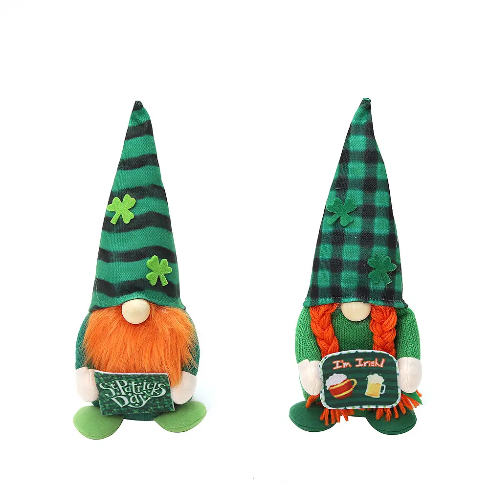 St Patricks gün Gnomes peluş süslemeleri İrlanda dolması Gnome bebek süsler St Patrick günü İsveç İskandinav Tomte