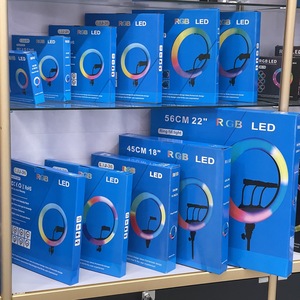 מתכווננת 12 אינץ 'rgb עם חצובה טבעת אור עגולה עבור יופי וצילום פורטרטים