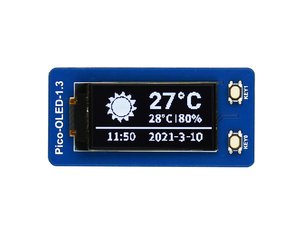 Raspberry Pi Pico 1,3-Zoll-OLED-Display Eingebauter SH1107-Chip und 2 Tasten Praktisch für expandierende Anwendungen - Product Image 1