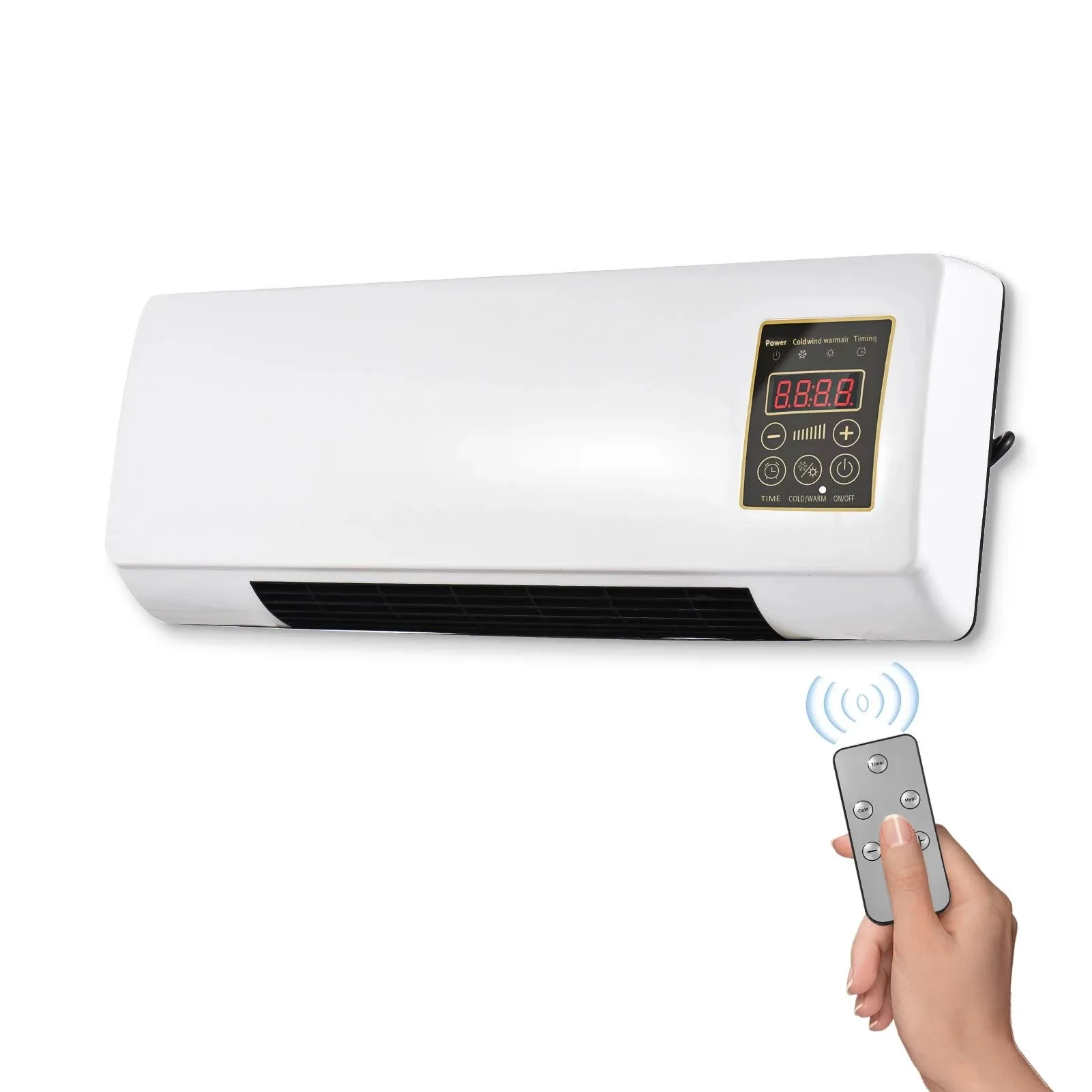 Yüksek kalite Mini havalı ısıtıcı Ptc taşınabilir duvara monte odası Fan Mini fiş ısıtıcı elektrikli özel Logo su geçirmez ısıtıcı