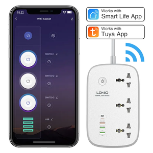 Evrensel güç şeritleri 4 USB portu ile 3 AC çıkışı LDNIO soket SCW3451 Wifi Tuya akıllı elektrikli şarj uzatma soket fiş - Product Image 2