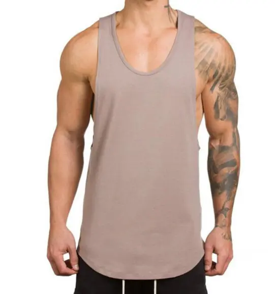 เสื้อกล้ามพิมพ์ลายสำหรับผู้ชาย,เสื้อสายเดี่ยวสำหรับออกกำลังกายในยิมสร้างกล้ามเนื้อผู้ชายดีไซน์ใหม่ปี2019