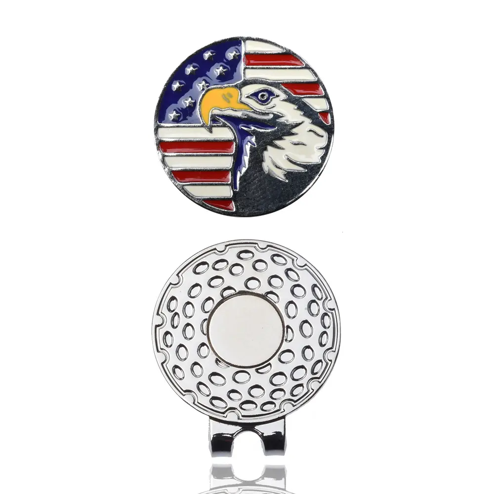 Customized Soft Enamel Logo Golf Cap with Magnetic Hat Clip & High-Quality Souvenir Golf Ball Marker