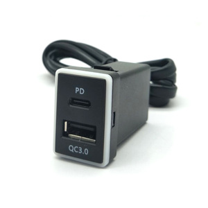 12V/24V <strong>USB</strong> Type C Car Charger Replacement Dual <strong>USB</strong> Ports QC3.0 &amp; PD Type C Car Power Socket Compatible With iPhone iPad PDA Lap - Product Image 1