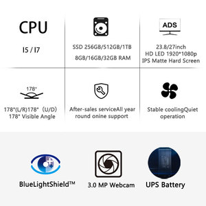 Computadora de escritorio OEM CPU de 24 pulgadas, ordenador todo en uno Monblock AIO Monblock de 8G de RAM 256GB SSD con batería UPS - Product Image 3