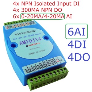 6ch 4-20MA 0-10V tensione corrente ingresso analogico & 4ch NPN DI-DO RS485 Modbus Rtu PLC HMI PC Editor testo IO scheda di espansione - Product Image 5