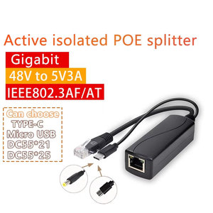 HL-PS0503G aktiver PoE Gigabit Ethernet Splitter 48V 5 V3A IEEE 802.3af/bei Standard Power Ethernet DC/MICRO USB/C 1000m Switch