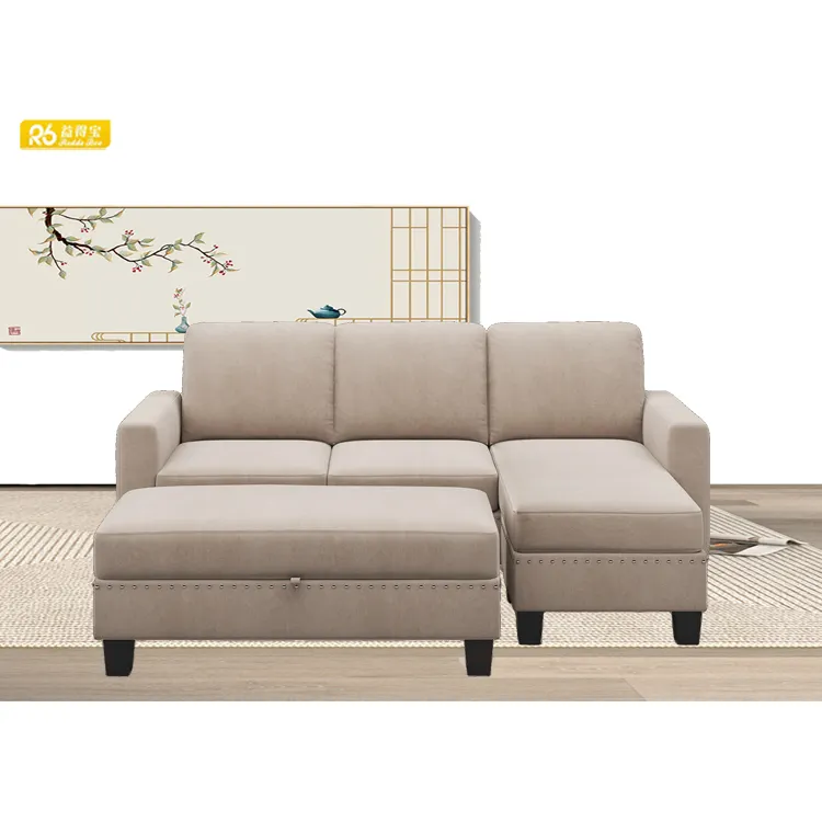 Мебель для гостиной в современном стиле, дизайнерский тканевый угловой диван, секционный бархатный диван, роскошный L-образный диван G1066