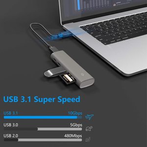 USB 3.1 Gen2 5-in-1 Hub ile 10 Gbps hız alüminyum alaşım ABS USB C ve SD TF kart okuyucu in-stok ürün - Product Image 5