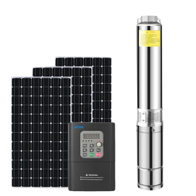 Sıcak satış güneş pompa 3 inç sondajı DC dalgıç güneş su pompası sistemi için çiftlik tarım sulama