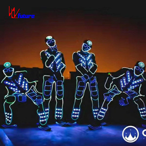 Tute programmabili a LED e fibra ottica con mascherina e guanto e scarpe per coprire abiti Rave a LED costumi da ballo di Halloween Glow Party - Product Image 6
