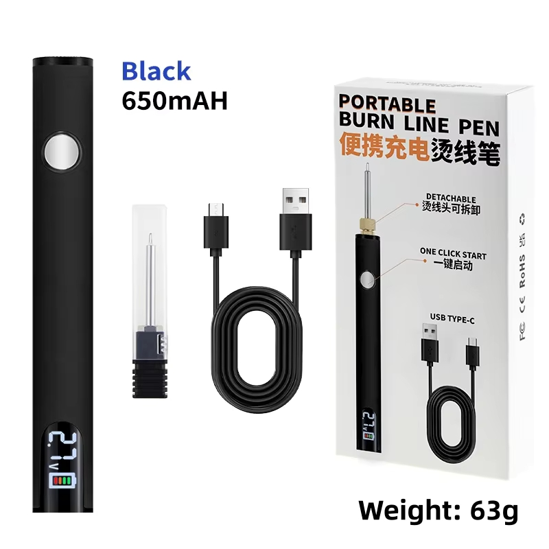 Black set of wire-burning pens