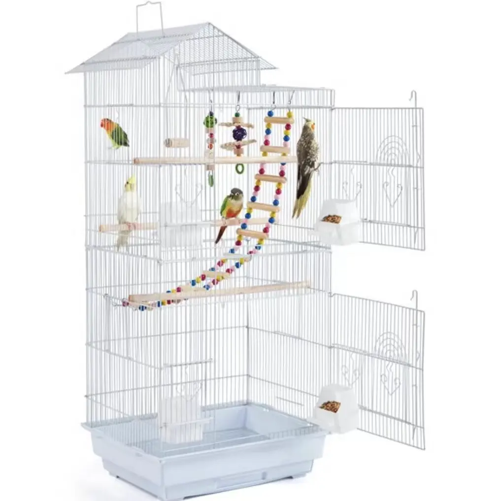 Jaula decorativa de animales para pájaros, estante de pared, paneles de malla de alambre, jaula grande