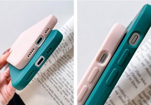 Yeni düz kenar Apple 12 cep telefonu kılıfı koruyucu kapak buzlu silikon TPU düz renk yumuşak kabuk Iphone - Product Image 4