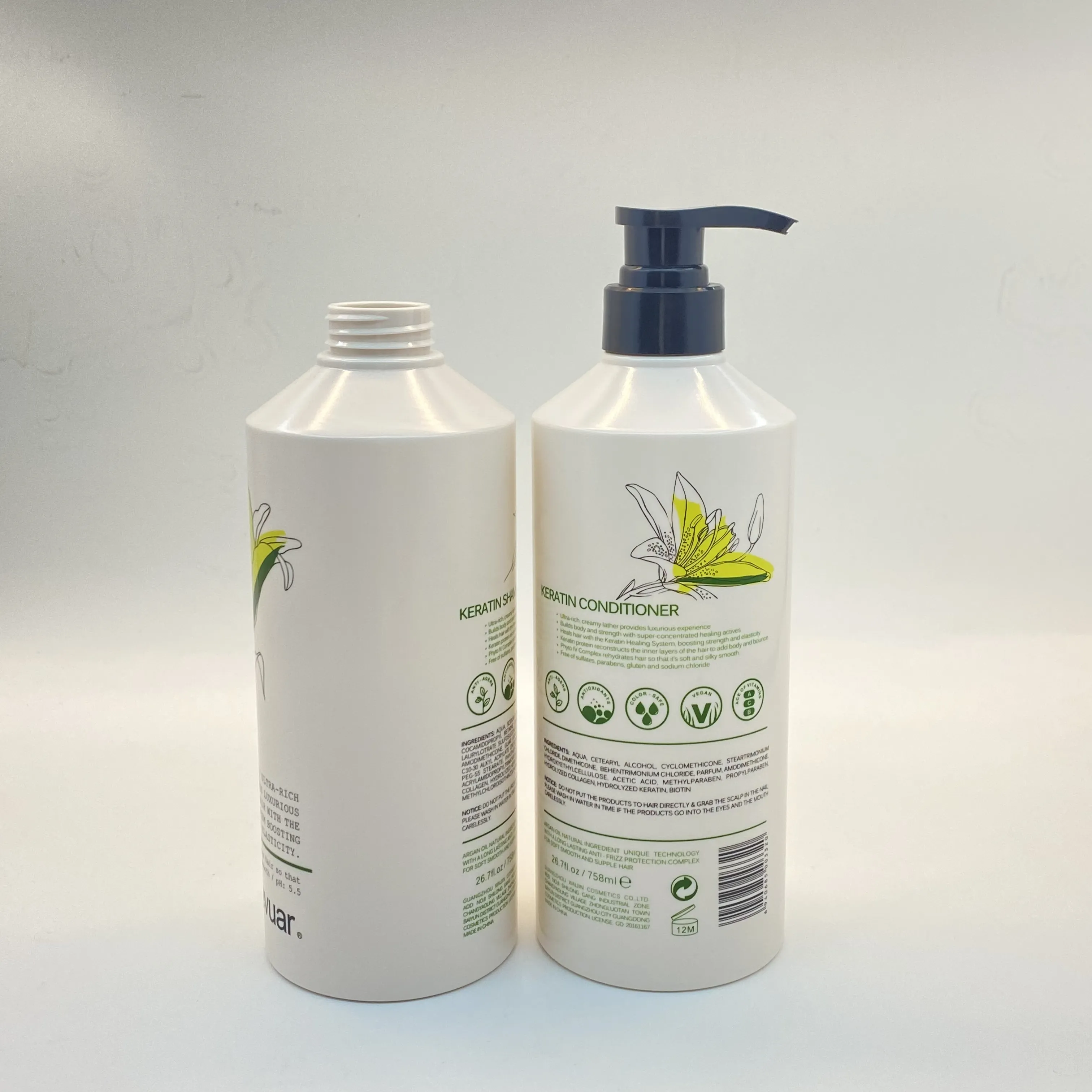 Yubeter garrafa loção para gel de 500ml, garrafa plástica com shampoo de luxo para lavagem corporal