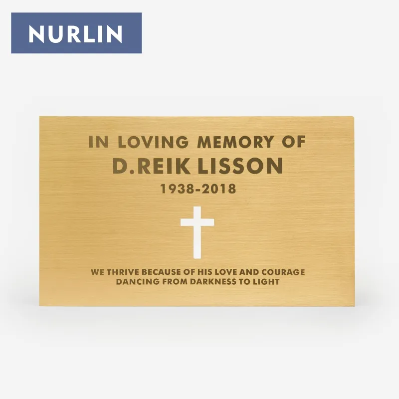 Nurlin 맞춤형 황동 매트 골드 브론즈 올드 컬러 묘비 희생 기념 애완 동물 메모리 표지판 역사적 패