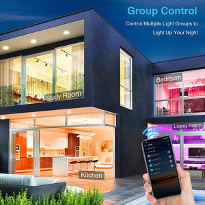 ไฟดาวน์ไลท์ Wifi กันน้ำขนาด6นิ้ว IP65,ไฟ Led ติดเพดานลดแสง RGBCW ควบคุมด้วยเสียงของ Alexa แอป5 W 9W - Product Image 6