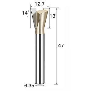 Slotting <strong>Cutter</strong> Tenon <strong>Cutter</strong> with 12mm and 1/2&quot; Round Shank Dovetail Router Bits Which Easily Make Closet Delividers - Product Image 5