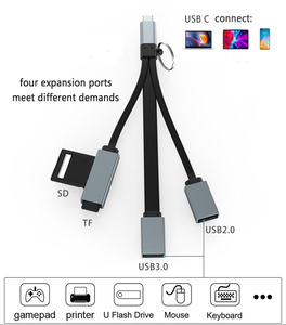 HC-07C 4 porte alimentate da tipo C a Usb2.0 Usb3.0 SD TF cavo dati ad alta velocità