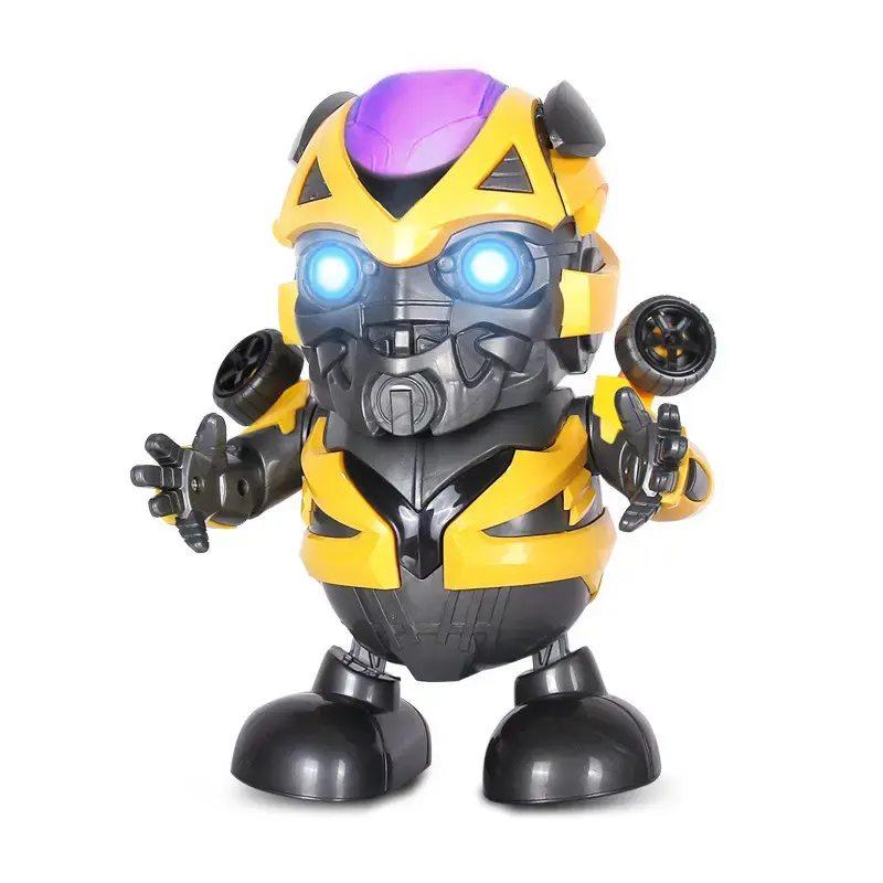 Um brinquedo robô super-herói que pode cantar e dançar com luz, música e brinquedos inteligentes