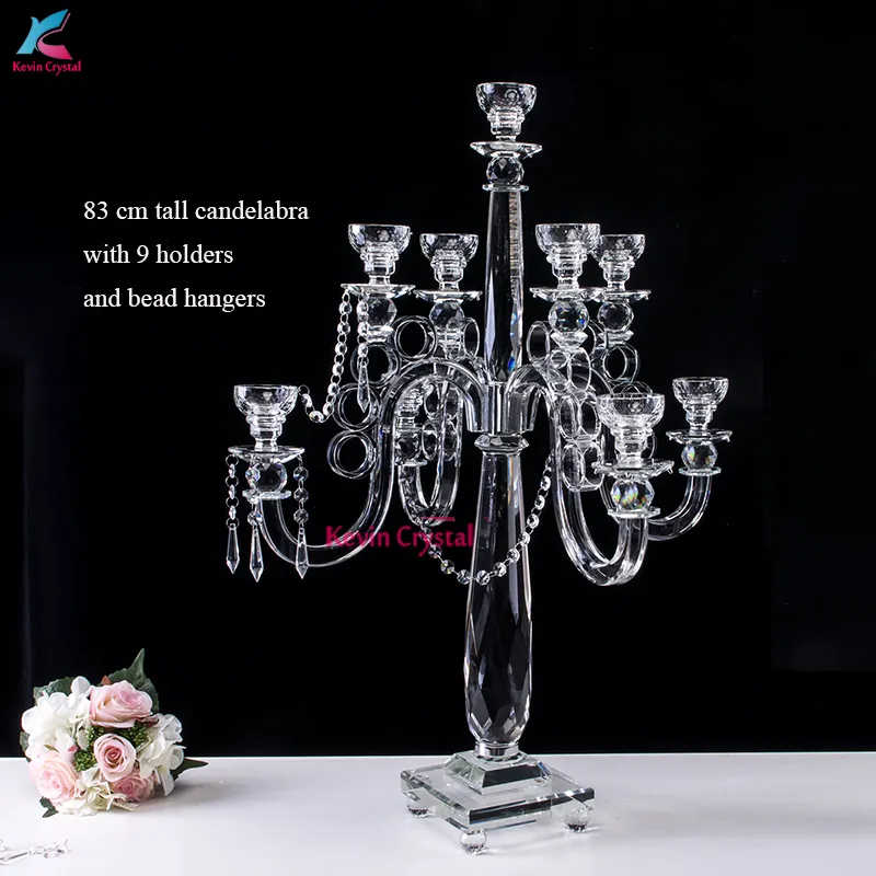 Centrotavola centrotavola alto K-1052 candelabro 9 bracci cristallo candelabro matrimonio