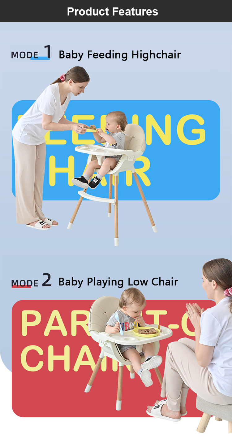2021 Baby Feeding Chairs Children Play Table Dining High Leg Chair