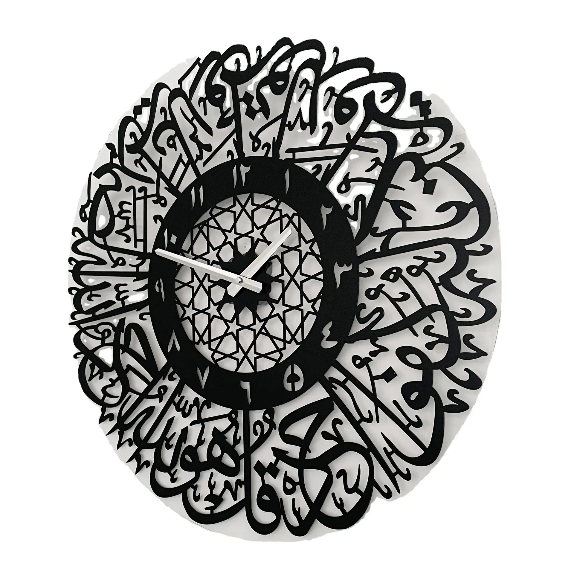 Vendita calda prodotti Ramadan arte musulmana decorazione della parete specchio acrilico 60CM o 30CM cornice islamica orologio da parete orologio da parete decorazioni per la casa