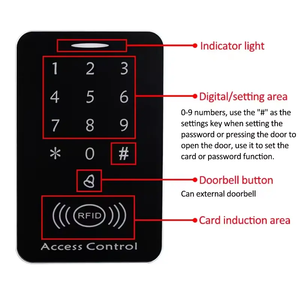 F007-B EM Card Reader 125khz Standalone <strong>Access</strong> <strong>Control</strong> System Keypad RFID Card Door Entry <strong>Access</strong> Controller Without <strong>Software</strong> - Product Image 3