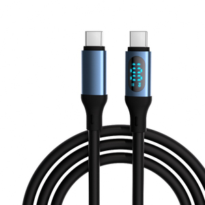 批发5A Fsat充电铜线USB C型充电和数据线带数字显示电话传输电缆