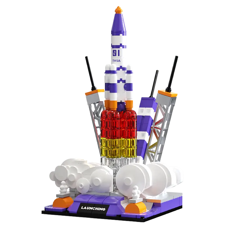 Perlengkapan baru PANDAS set hadiah model roket mainan Jupiter set blok bangunan seri ruang angkasa rakitan DIY