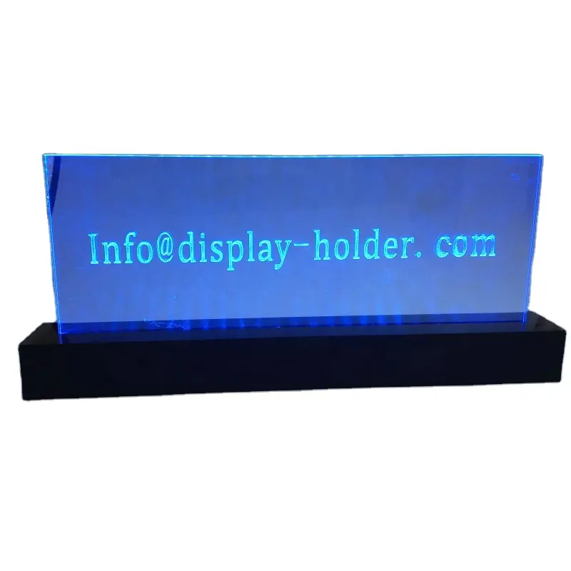 Base de luz hecha a medida de fábrica china, soporte de letrero led acrílico, pantalla iluminada con placa grabada para publicidad
