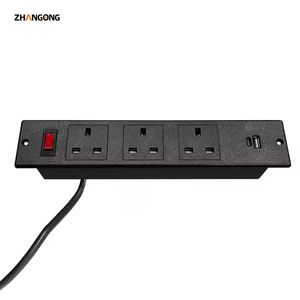 英国标准3路电源插座，带过载保护1个USB端口1型C端口插座 - Product Image 1