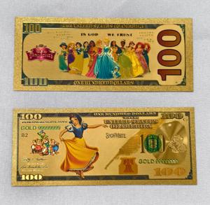Disne Y Theme Princess Goldfolie Banknoten sammlung für Kinder geschenke-12 Stück Set ikonische königliche Charaktere - Product Image 3