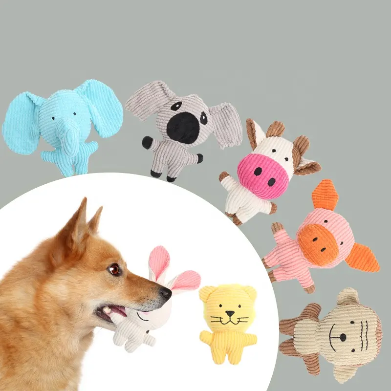 Pet Supplies Dog Chew Toys Plush Animal Shape Interactive Self-high Teeth Cleaning Plush Squeaky Toys In Stock