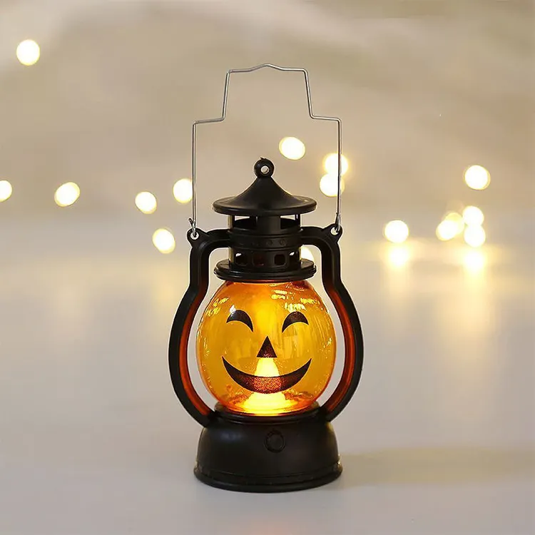 Preço fábrica festivo bonito halloween lanterna vela abóbora levou decoração