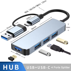Concentrador de estación de acoplamiento de vídeo 4K HDTV con puertos VGA USB3.0 2 en 1 entrada tipo C adaptador USB3.0 para teléfonos móviles portátiles