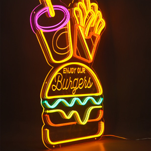Neon tùy chỉnh dấu hiệu giáng sinh Neon dấu hiệu RGB Hamburger cửa hàng nhà hàng hiển thị ánh sáng <span class=keywords><strong>menu</strong></span> dấu hiệu - Product Image 1