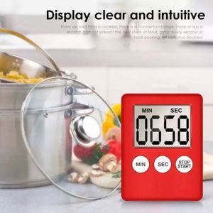 R1060 квадратный электронный таймер обратного отсчета для пищевых продуктов магнитные ЖК-часы кухонные инструменты большой ЖК-экран цифровой кухонный таймер - Product Image 2