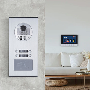 Cámara de timbre de video de desbloqueo de tarjeta IC con sistema de intercomunicación de teléfono de puerta de monitor 4-apartamento - Product Image 2