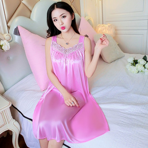 Nighty女性女性女性セクシーなシルクナイトドレス,パジャマ - Product Image 2
