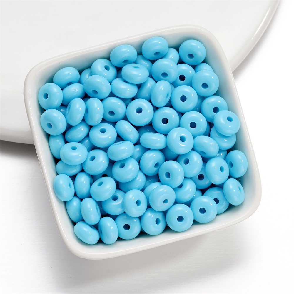 Perles plates acryliques - bleu