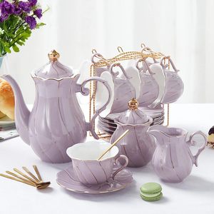 一套陶瓷茶，15盎司带浸泡器和杯具的茶壶，女性茶具 - Product Image 2