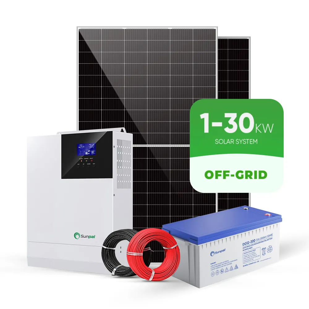 Sunpal Off Grid PV Solar Energy System Full Package 2KW 3KW 4KW 5KW 10Kw Solar Panel Power System Complete Hybrid Set For Home