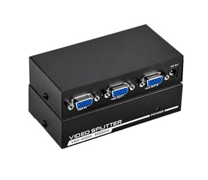 SY 2 Port Powered VGA Splitter 1 en 2 Out 350Mhz Duplicador de distribución de video para 1 PC a proyector de monitores duales