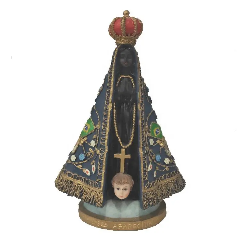 OEM resina católica religiosa Brasil N.Sra.Aparecida Virgen María estatua artesanía regalos decoración del hogar figuritas decoración religiosa