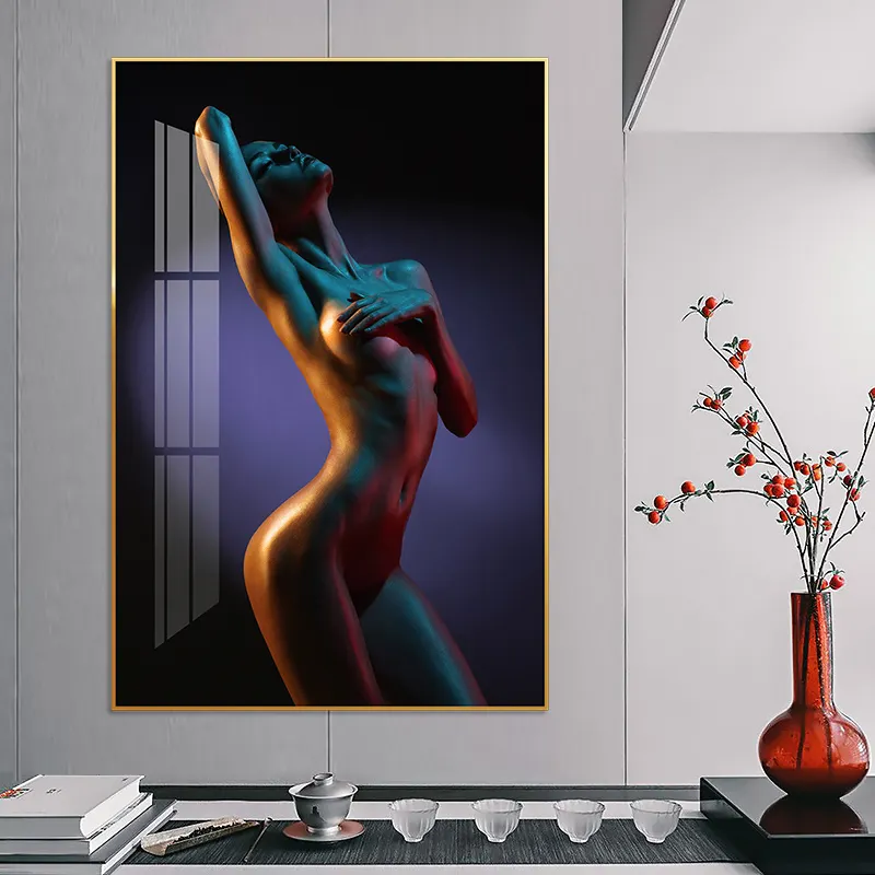 Eine Frau tanzende Körper kunst moderne Wand kunst nackte Luxus malerei für Wohnkultur Bild druck Leinwand und Plakat mädchen