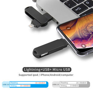 128G 64G 32G 16Gメモリカードディスクを搭載したOTGUSBフラッシュドライブ用iPhone用の新しいデザイン3 in 1 - Product Image 3