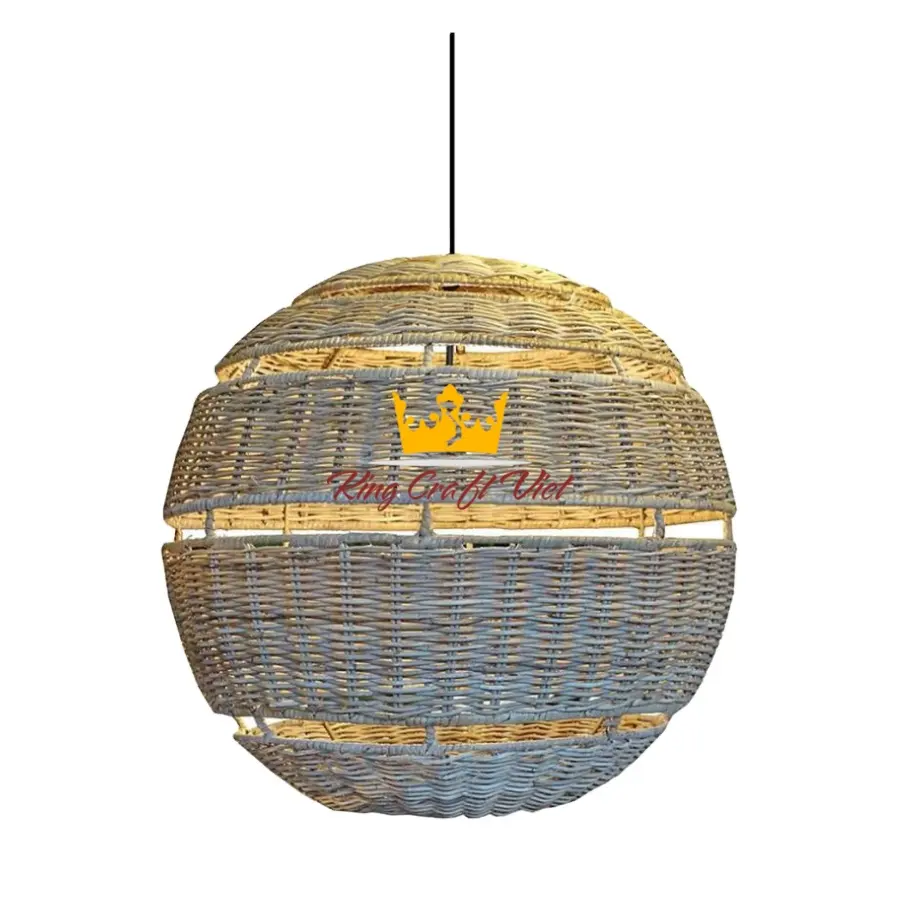 Pantalla de lámpara de ratán Natural tejido a mano para decoración del hogar, producto único