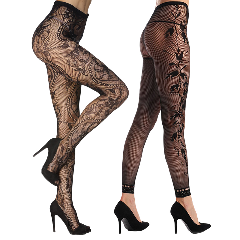 Collant tights pantyhose bas S//M gris dentelle ouvert ouvert Unisexe Brillant